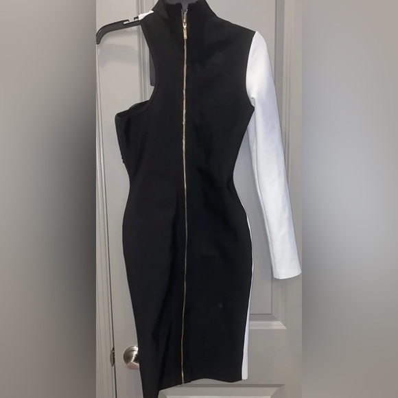 Classy Bandage Midi Dress - Black/White - Picture 4 of 4